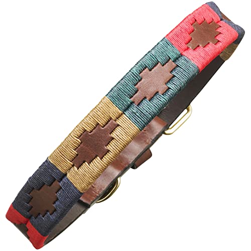 pampeano Navidad Polo Hundehalsband | 2,5 cm Breite |Handgefertigt von Meistern | Premium argentinischen braunen Leder | Geschenk-Box-Halsbänder für große und kleine Hunde von Pampeano