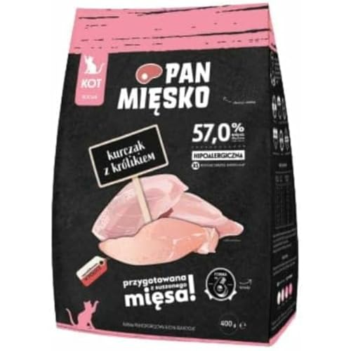 Herr Fleisch Trockenfutter für Kätzchen Huhn mit Kaninchen 400g von Pan Mięsko