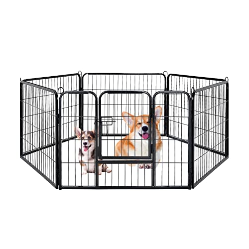 Panana Hunde-Laufgitter, strapazierfähig, für Hunde, Welpen, Katzen, Kaninchenzaun, faltbar, für den Innen- und Außenbereich (6 Paneele, 80 x 60 cm) von Panana