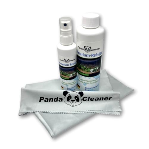 PandaCleaner Terrarium-Reiniger/Terrarienreiniger für Terrarienscheiben, Terrarienglas - Terrariumglasreiniger - 350ml- Sprühflasche + Nachfüllflasche von PandaCleaner