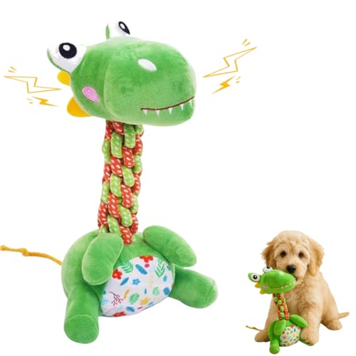 PandySarp Robustes Dinosaurier-Seil-Hundespielzeug mit Quietscher, langlebiges Kau- und Zerrspielzeug für kleine und mittelgroße Hunde, Zahnreinigung & Angstlinderung, interaktives Haustiergeschenk PandySarp Robustes Dinosaurier-Seil-Hundespielzeug mit Quietscher, langlebiges Kau- und Zerrspielzeug für kleine und mittelgroße Hunde, Zahnreinigung & Angstlinderung, interaktives Haustiergeschenk von PandySarp