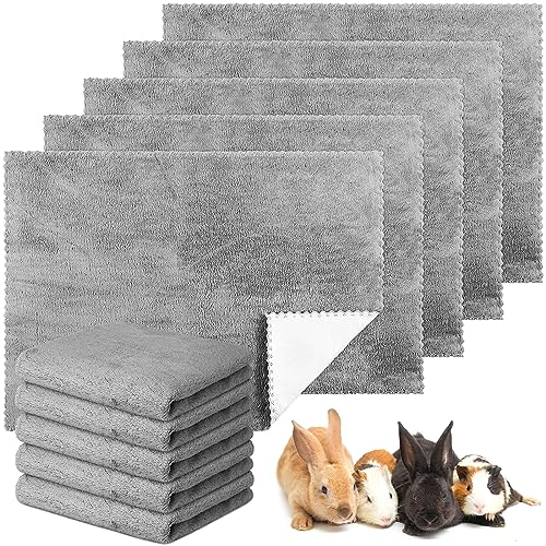 Panelee 10 Stück wasserdichte Meerschweinchen Decken Waschbare Haustier PIPI Unterlage Kleintier Schlafmatte Saugfähige Wiederverwendbare Meerschweinchen Käfig Einlagen (Grau, 18 x 24 Zoll) von Panelee