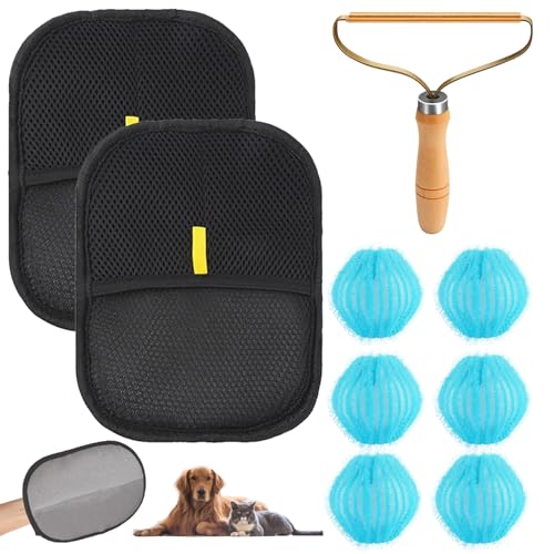 13 Stück Tierhaarentferner Handschuh Set, Effektiver Fellentferner für Hunde & Katzen, Haare von Kleidung, Möbeln & Wäsche entfernen, Inklusive 2 Handschuhe, 1 Kamm, 6 Wäschebälle 13 Stück Tierhaarentferner Handschuh Set, Effektiver Fellentferner für Hunde & Katzen, Haare von Kleidung, Möbeln & Wäsche entfernen, Inklusive 2 Handschuhe, 1 Kamm, 6 Wäschebälle von PangWuu