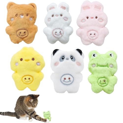 PangWuu 6 Stück Katzenminze Spielzeug Set, Katzenspielzeug mit Katzenminze, Katzenminze Kissen Plüsch für Katzen Spiel und Entspannung, Katzen Spielzeug für Liebevolle Interaktion PangWuu 6 Stück Katzenminze Spielzeug Set, Katzenspielzeug mit Katzenminze, Katzenminze Kissen Plüsch für Katzen Spiel und Entspannung, Katzen Spielzeug für Liebevolle Interaktion von PangWuu