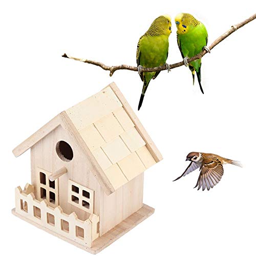 Schulzeit Vogelhaus, hölzernes Vogelhaus im Freien hängende Vogelnester Papageien ruhende Zuchtkastendekoration von Pangdingk