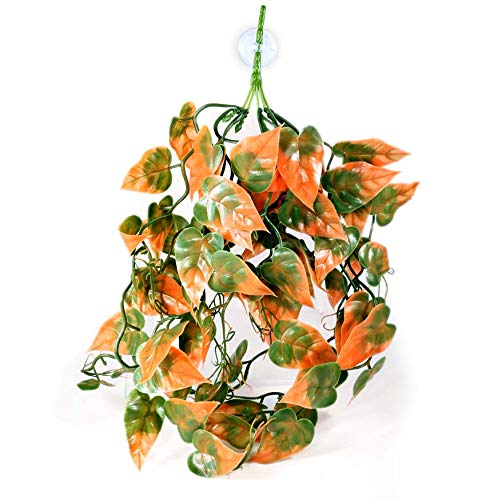 Pangea Hängepflanzen Deluxe Dekor für Reptiliengehege (Orange) von Pangea