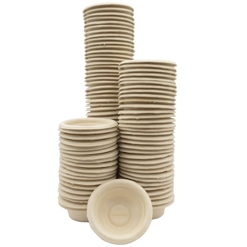 Pangea Kleine biologisch abbaubare Gecko-Futter- und Wasserbecher, 100 Kt, Hellbraun (SPC-100) von Pangea