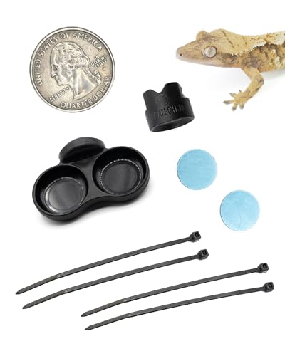 Pangea Microdish Kit für Gecko-Fütterung, winziger Wassernapf für Mikro-Geckos, Anoles und andere kleine Reptilien, Reißverschluss-Binde-Befestigung, Haustier-Futternapf, 3,2 cm (XS Dual Branch Mount) Pangea Microdish Kit für Gecko-Fütterung, winziger Wassernapf für Mikro-Geckos, Anoles und andere kleine Reptilien, Reißverschluss-Binde-Befestigung, Haustier-Futternapf, 3,2 cm (XS Dual Branch Mount) von Pangea