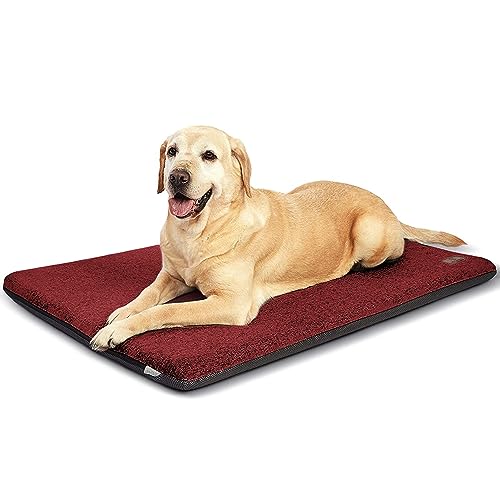 Panku Extra großes Hundebett, 106,7 cm, langlebig, waschbar, wasserdicht, atmungsaktiver Memory-Schaum, weich, für den Außenbereich, orthopädisches, beruhigendes Hundebett (Rot, 107 x 71 x 71 cm) von Panku