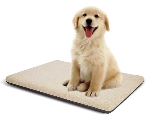Panku Kleines Hundebett, 61 cm, strapazierfähig, waschbar, wasserdicht, atmungsaktiv, Memory-Schaum, weich, für den Außenbereich, beruhigendes orthopädisches Hundebett (Cremeweiß, 61 x 40 x 5 cm) von Panku