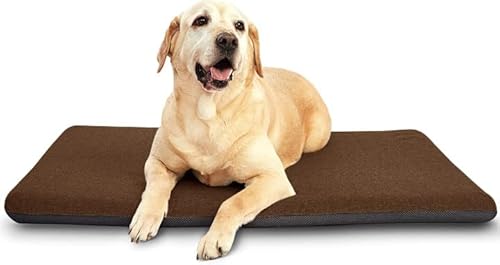 Panku Orthopädische Hundebetten für große Hunde, Hundeunterlage für Käfig, mit strapazierfähigem, waschbarem, wasserdichtem Leinen, abnehmbarer Bezug, Kaffee Panku Orthopädische Hundebetten für große Hunde, Hundeunterlage für Käfig, mit strapazierfähigem, waschbarem, wasserdichtem Leinen, abnehmbarer Bezug, Kaffee von Panku