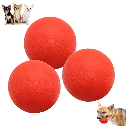 Panlom Hundebälle, unzerstörbar, 100 % Naturkautschuk, Hüpfball, ungiftig, robust, Kauspielzeug für kleine bis mittelgroße Hunde, 3 Stück von Panlom