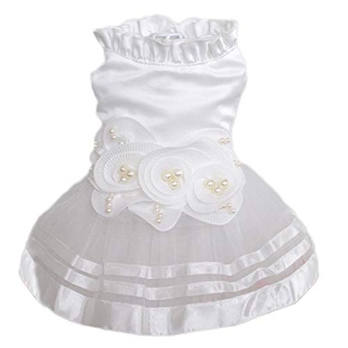 Prinzessin Spitze Kleid für Hunde Kleine und Welpen Blumen Vest Haustier Dress Katzen Sommer Bekleidung Tutu Rock für Poodle Pomeranin Chihuahua Niedlich Hochzeit Hundekostüm (XS) von PanpanBox