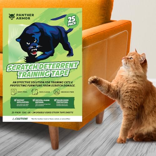 Panther Armor 25 Stück Anti-Kratzabschreckung und Trainingsband – schützt die Couch vor Haustieren – Möbelschutz – Klebebänder Panther Armor 25 Stück Anti-Kratzabschreckung und Trainingsband – schützt die Couch vor Haustieren – Möbelschutz – Klebebänder von Panther Armor