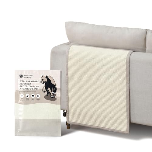 Panther Armor Kratzmatte & Kratzschutz für die Katze - Natürlicher Sisal Kratzteppich & Kratzmöglichkeit für das Sofa - Katzen Couch Abdeckung von Panther Armor