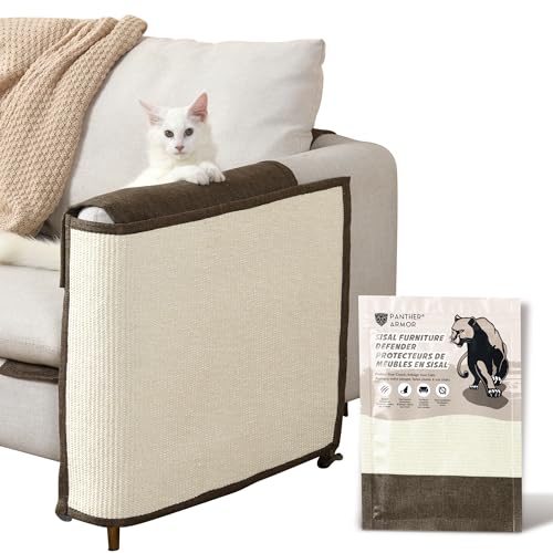 Panther Armor Kratzmatte & Kratzschutz für die Katze - Natürlicher Sisal Kratzteppich & Kratzmöglichkeit für das Sofa - Katzen Couch Abdeckung von Panther Armor