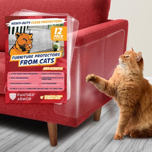 Panther Armor Robuster Kratzschutz für Sofa Katze, 12 Stück Anti Kratz Folie für Katzen von Panther Armor