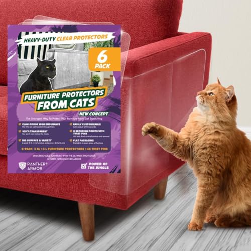 Panther Armor Robuster Kratzschutz für Sofa Katze, 6 Stück Anti Kratz Folie für Katzen von Panther Armor