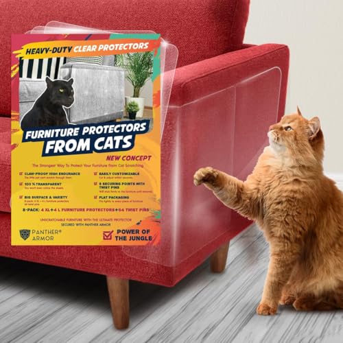 Panther Armor Robuster Kratzschutz für Sofa Katze, 8 Stück Anti Kratz Folie für Katzen Panther Armor Robuster Kratzschutz für Sofa Katze, 8 Stück Anti Kratz Folie für Katzen von Panther Armor
