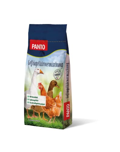 PANTO Hühnerfutter Geflügelkörnermischung GKM 25 kg – Ergänzungsfutter für Hühner, Enten, Gänsen und Allen Anderen Geflügelarten mit Muschelkalk von PANTO