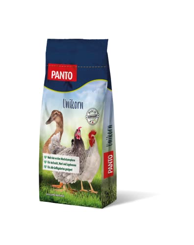 PANTO Hühnerfutter Unikorn 25 kg – gekörntes Geflügelfutter (3mm) für die Aufzucht, Mast, Legehennen - Alleinfuttermittel für Junghennen, Gänse, Enten, Pute von PANTO