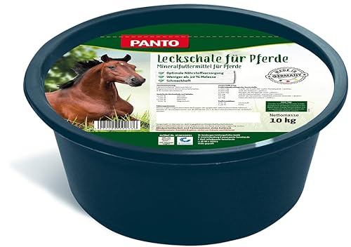 PANTO Mineralleckschale 10kg – Leckschale für Pferde und Ponys, Leckstein mit Mineralien & Spurenelementen, weniger als 10% Melasse von PANTO