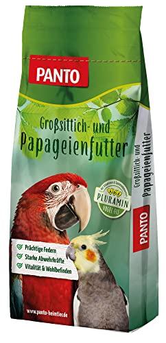 PANTO Großsittich- und Papageienfutter mit Pluramin, 20kg - Bunte Saatenmischung für Papageien und Sittiche, Vogelfutter mit Nüssen von PANTO