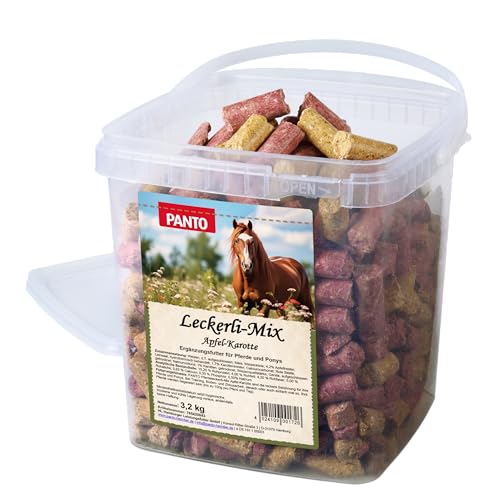 PANTO® Pferdefutter Leckerli Apfel & Karotte Mix im Eimer 3,2 kg von PANTO