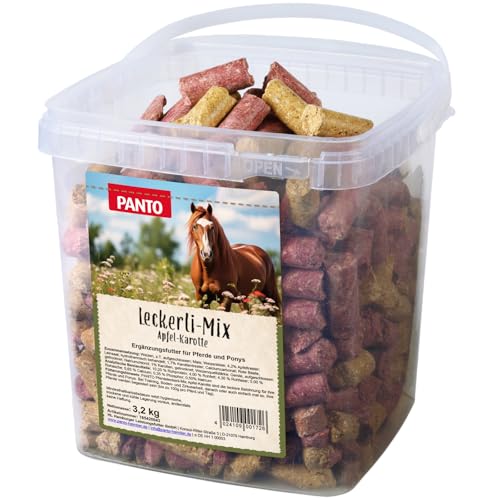 PANTO® Pferdefutter Leckerli Apfel & Karotte Mix im Eimer 3,2 kg von PANTO