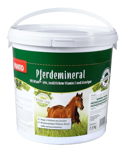 PANTO Pferdemineral mit Wisan-Lein 7,5 kg – schmackhaftes Pferdefutter, reich an Mineralien, Vitaminen, Spurenelementen und Omega-3-Fettsäuren von PANTO
