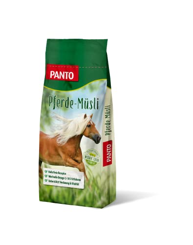 PANTO Pferdefutter Pferdemüsli mit Wisan-Lein 20kg – verdauungsförderndes Pferdemüsli mit haferfreier Rezeptur, wertvollen Omega-3 & Omega-6 Fettsäuren von PANTO