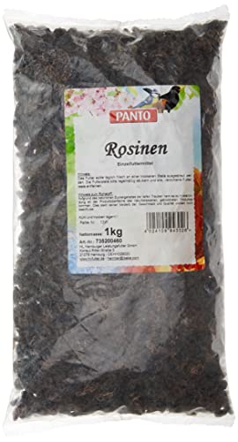 PANTO Wildvogelfutter Rosinen 1 kg – energiereiches Vogelfutter für Futterhaus & Futterspender, für Körner- und Weichfresser von PANTO