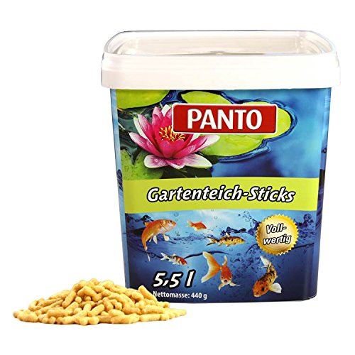 Teichsticks, 1-er Pack (1 x 5,5 Liter) für alle Fische im praktischen hygienischen wiederverschliessbaren Eimer von PANTO