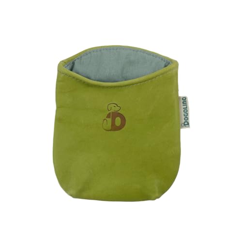 Pantolinos DOGOLINO® Leckerli-Beutel für Hunde aus Leder - Leckerlitasche - Leckerlibeutel mit Kotbeutelspender - Futterbeutel für Hundetraining - Kleiderschutztasche (Grün, Basic) von Pantolinos