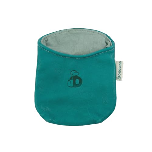 Pantolinos DOGOLINO® Leckerli-Beutel für Hunde aus Leder - Leckerlitasche - Leckerlibeutel mit Kotbeutelspender - Futterbeutel für Hundetraining - Kleiderschutztasche (Türkis, Basic) von Pantolinos