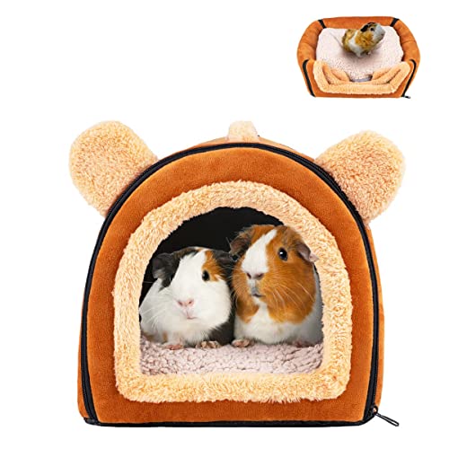 Pantula Meerschweinchen Bett Kuschelhöhle - Höhle Gemütliches groß Hamster Kleintier Bett Versteck mit Abnehmbarer Matte für Hamster Kaninchen Igel Chinchilla Bartagamen und Frettchen(braun) von Pantula