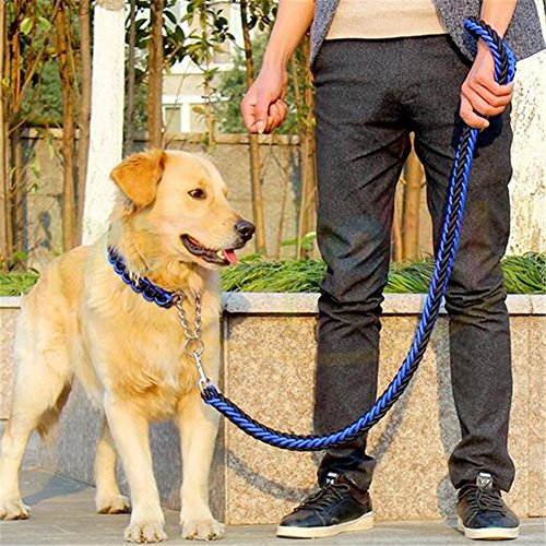 Heavy Duty Hund Geflochten Halsband und Leine – Gear Martingal verstellbar choke-style Hund Halsband –, die Solide handgefertigt Seil Leine von Pany Pamy