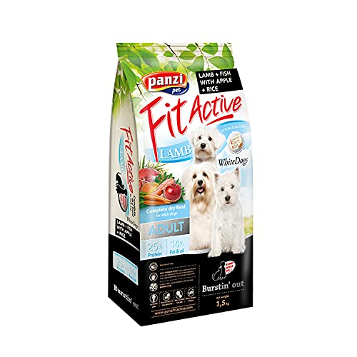 Panzi FitActive Premium Hundefutter Erwachsener weiße Hunde Lamm&Fisch, 1er Pack (1 x 1.5 kg) von Panzi FitActive