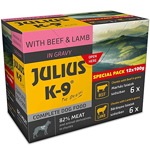 Panzi JULIUS-K9 - Erwachsen - Rind & Lamm - Naßfutter - 12 x 100 gr von Panzi FitActive