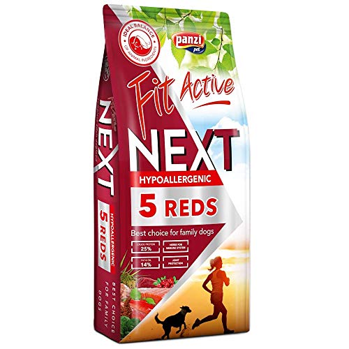 Fit Active Next 5 Reds – Hypoallergenes Hundefutter mit Low-Grain-Formel – für Erwachsene Hunde mittelgroßer bis großer Rassen – 15 kg von panzi pet Fit Active Burstin' out