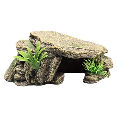 2pcs Reptilienversteck Höhle Reptilienfelsen Höhle Reptilienversteck Felsen Schildkrötenversteck Höhle Reptilienversteck Höhle für kleine Eidechsen Schlange Schildkröte Frösche von Paodduk