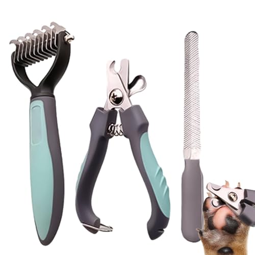 Paodduk Zehennagelknipser für Hunde, Krallenknipser für Hunde - 3 Teile/Satz Zehennagel Katzen Nagel Haustier Kit Clippers | Sicheres Fellpflegezubehör, Fellpflegeset mit Nagelfeile, Kamm für Katzen, von Paodduk