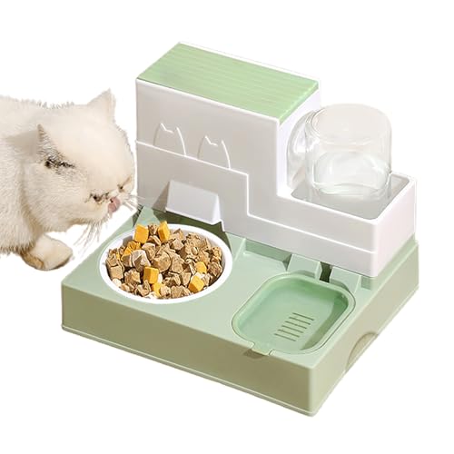 Schwerkraft-Katzenfutterautomat, automatischer Katzenfutterspender,Multifunktionaler automatischer Katzenfutter- und Wasserspender - 2-in-1 Katzenfutter- und Wassernapf-Set für kleine Hunde, Paodduk von Paodduk