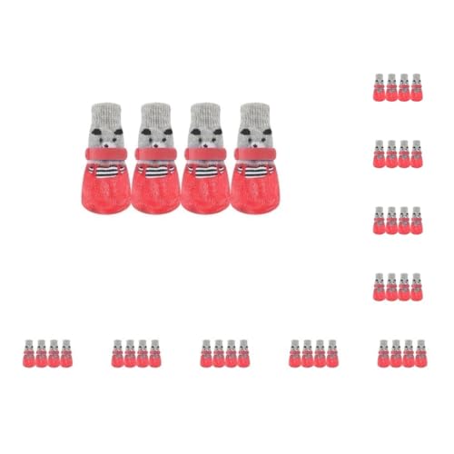 10 Set 4 Stück Haustierschuhe Niedliche Baumwolle Regen Schnee Stiefel Socken Set Gute Elastizität mit Gummisohle Pfotenabdeckung Strumpf Hartholz Rot M 10 Set 4 Stück Haustierschuhe Niedliche Baumwolle Regen Schnee Stiefel Socken Set Gute Elastizität mit Gummisohle Pfotenabdeckung Strumpf Hartholz Rot M von Paowsietiviity