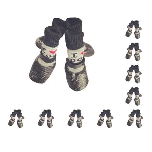 10 Set 4 Stück Haustierschuhe Regen Schnee Stiefel Socken Set mit Gummisohle Pfotenabdeckung Verdickter Strumpf für kleine Hunde Outdoor Love Schwarz M 10 Set 4 Stück Haustierschuhe Regen Schnee Stiefel Socken Set mit Gummisohle Pfotenabdeckung Verdickter Strumpf für kleine Hunde Outdoor Love Schwarz M von Paowsietiviity