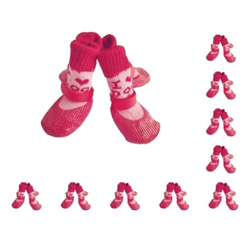 10 Set 4 Stück Haustierschuhe Regen Schnee Stiefel Wasserdicht Anti-Rutsch-Socken Set mit Gummisohle Strumpf Winter Boden Indoor Love Rot L 10 Set 4 Stück Haustierschuhe Regen Schnee Stiefel Wasserdicht Anti-Rutsch-Socken Set mit Gummisohle Strumpf Winter Boden Indoor Love Rot L von Paowsietiviity