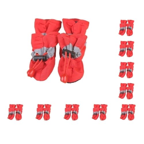 10 Set 4 Stück Haustierschuhe Wasserdicht Schnee Regen Stiefel Hund Allwetter Prewalkers Welpen Pfotenpflege Zubehör Herbst Schuhe Rot 4, Stil 4 10 Set 4 Stück Haustierschuhe Wasserdicht Schnee Regen Stiefel Hund Allwetter Prewalkers Welpen Pfotenpflege Zubehör Herbst Schuhe Rot 4, Stil 4 von Paowsietiviity