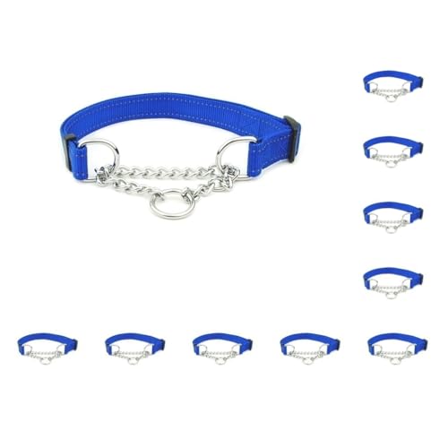 10er-Set Haustierhalsbänder, wiederverwendbar, robust, verstellbar, Camping, Wandern, Laufen, Abschleppen, Halsband, Zubehör, reflektierend, Blau von Paowsietiviity