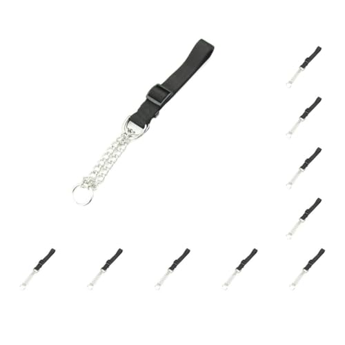 10er-Set Haustierhalsbänder, wiederverwendbar, waschbar, verstellbar, Camping, Wandern, Laufen, Spielen, Abschleppen, Choker-Zubehör, Nylon, Schwarz von Paowsietiviity