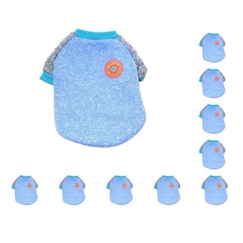 10er-Set Kleidung, Hemd, Winter, wärmer, Weste, Pullover, Kostüm, runder Kragen, Plüsch-Design, dehnbar, für kleine Hunde, Hellviolett, Größe S 10er-Set Kleidung, Hemd, Winter, wärmer, Weste, Pullover, Kostüm, runder Kragen, Plüsch-Design, dehnbar, für kleine Hunde, Hellviolett, Größe S von Paowsietiviity